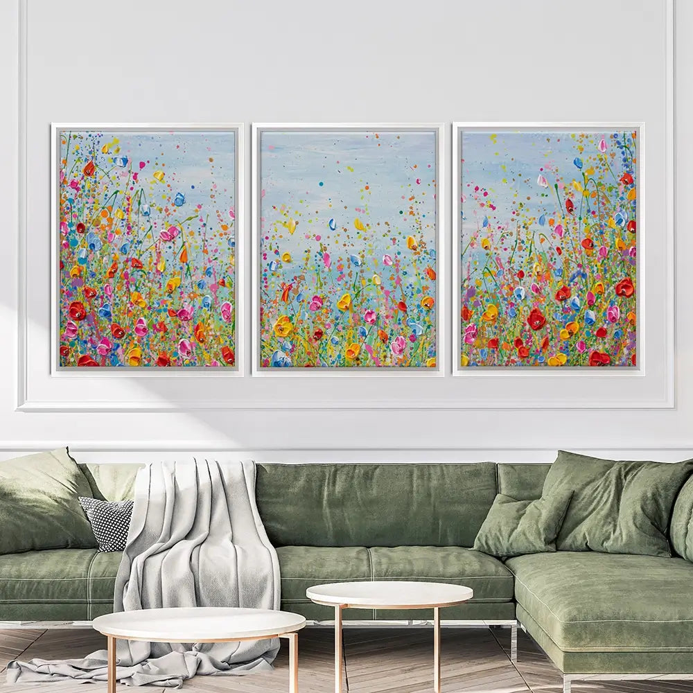 Summer Meadow Trio Canvas Print Summer Meadow Trio Canvas Print wall art product Olga Tkachyk