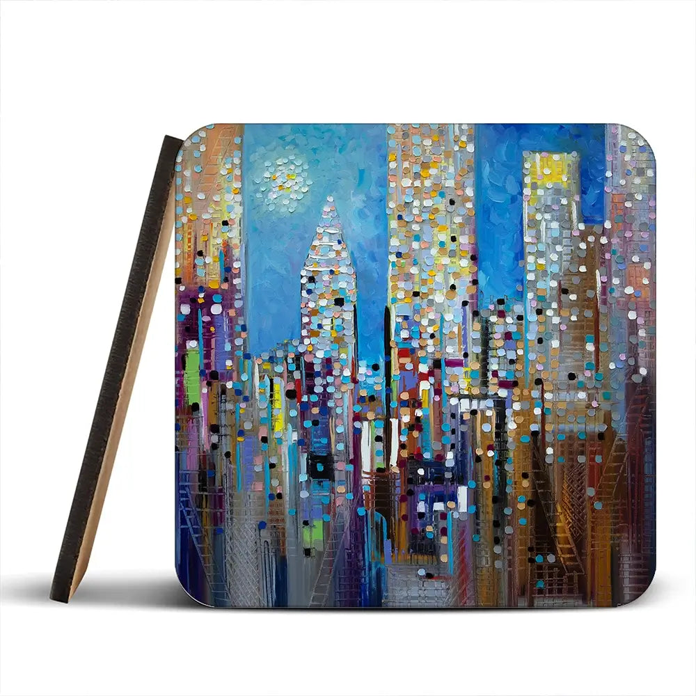 Sun Over The City Coaster Set Sun Over The City Coaster Set wall art product Ekaterina Ermilkina