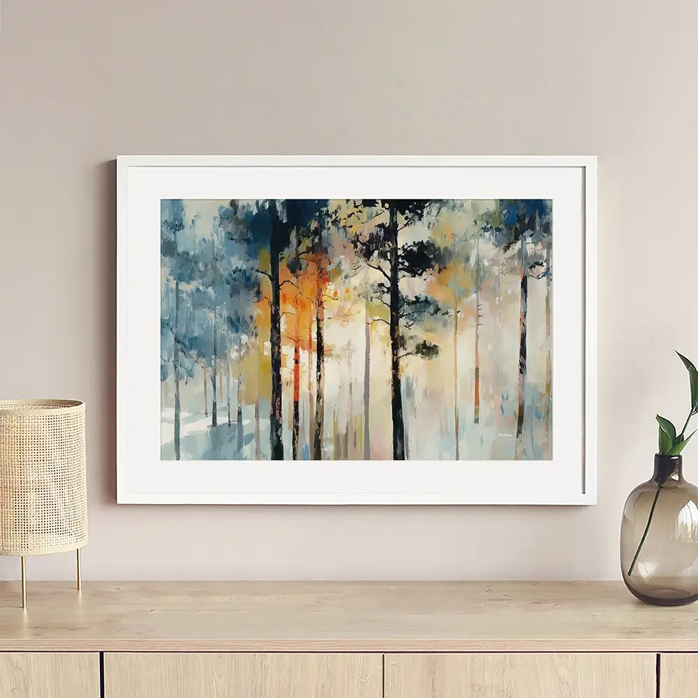 Sun Rays Through The Trees Framed Art Print Sun Rays Through The Trees Framed Art Print wall art product Leon Devenice