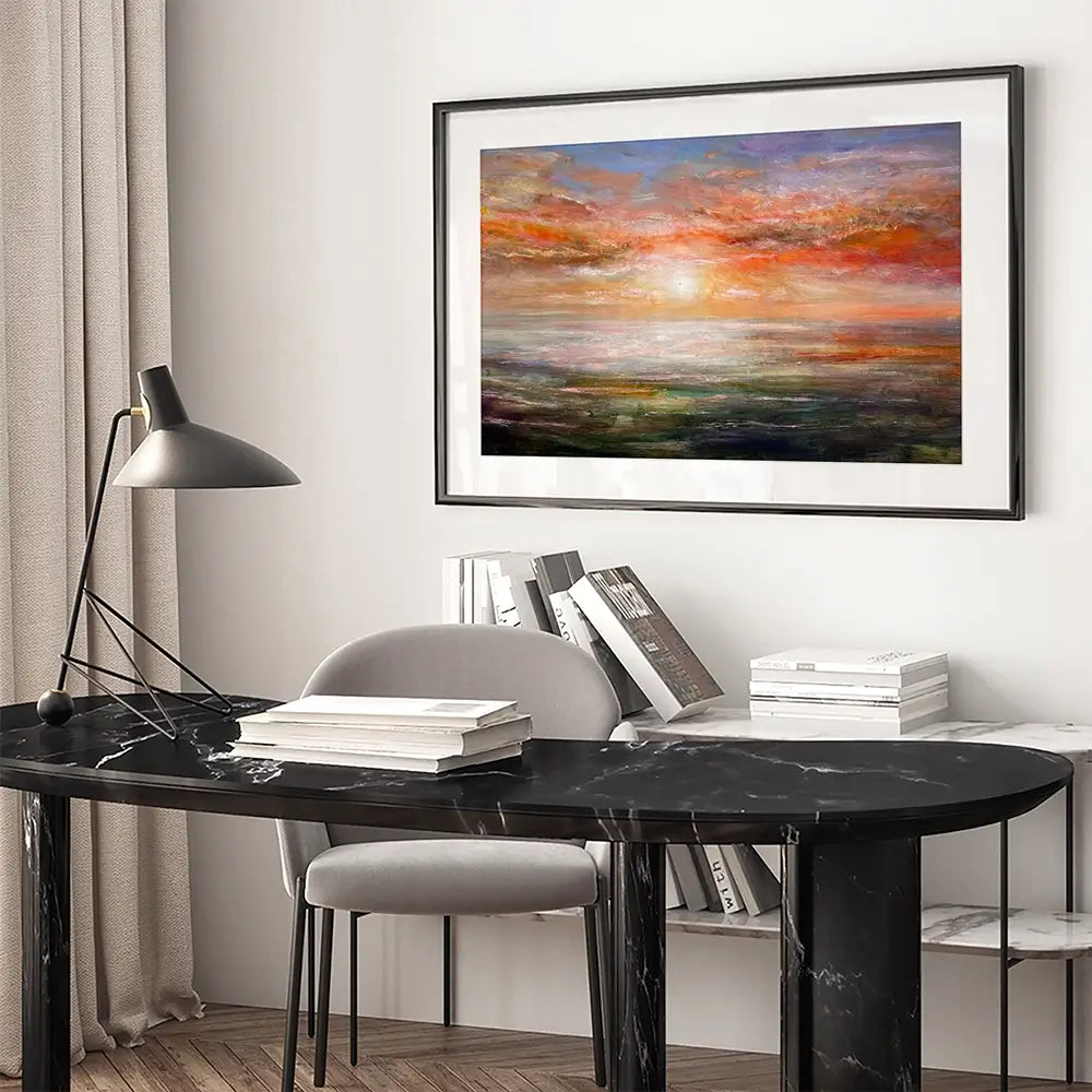 Sun Rising Over Plymouth Sound Framed Art Print Sun Rising Over Plymouth Sound Framed Art Print wall art product Craig Askew