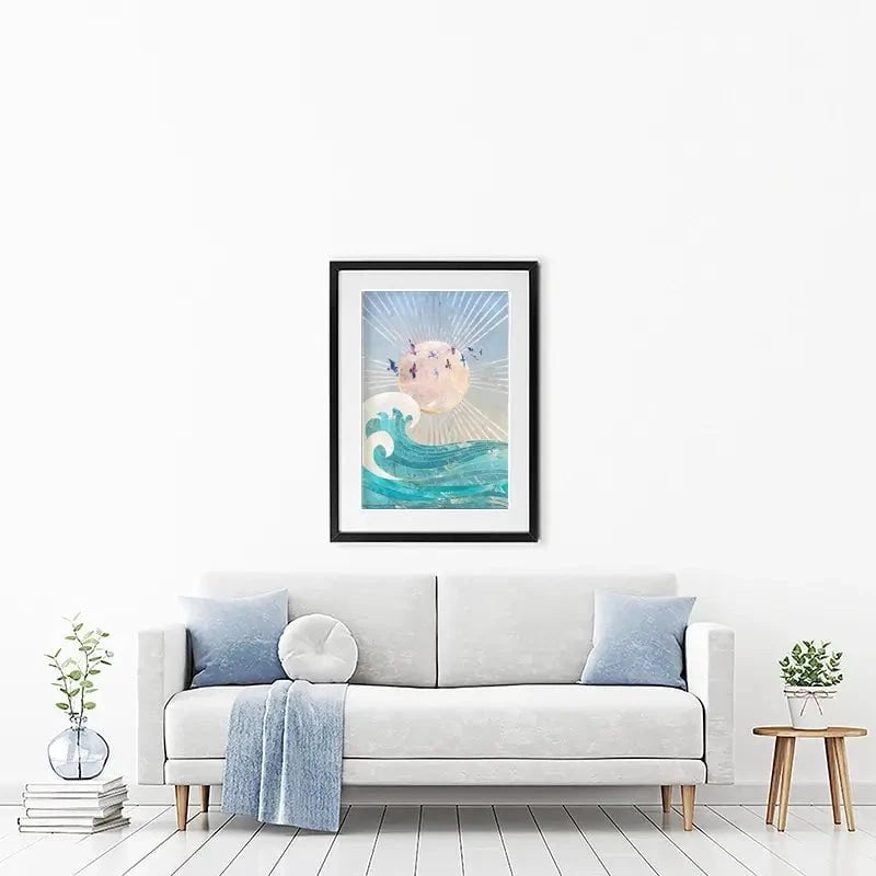 Sun Sea And Birds Framed Art Print Sun Sea And Birds Framed Art Print wall art product Sarah Manovski