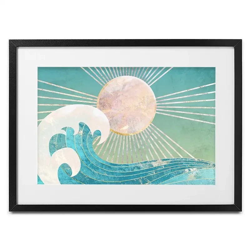 Sun Sea Turquoise Framed Art Print Sun Sea Turquoise Framed Art Print wall art product Sarah Manovski