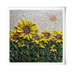 Sun Shining Sunflowers Square Art Print Sun Shining Sunflowers Square Art Print wall art product Nada Khatib
