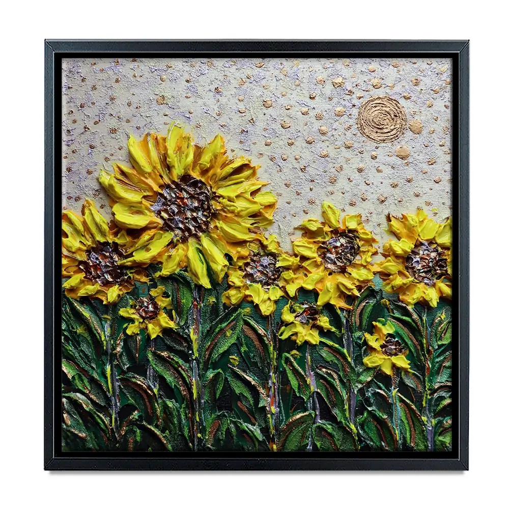 Sun Shining Sunflowers Square Canvas Print Sun Shining Sunflowers Square Canvas Print wall art product Nada Khatib