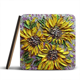 Sunflower Burst Coaster Set Sunflower Burst Coaster Set wall art product Nada Khatib
