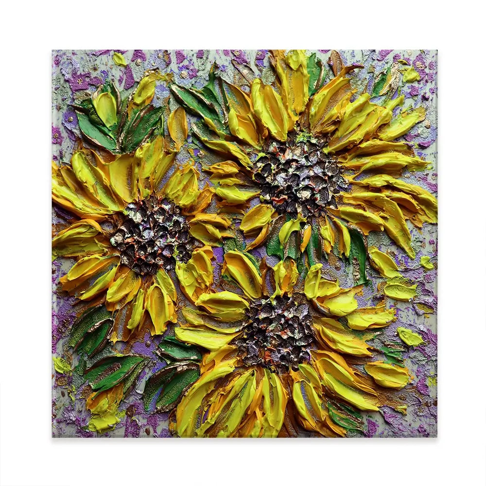Sunflower Burst Square Canvas Print Sunflower Burst Square Canvas Print wall art product Nada Khatib
