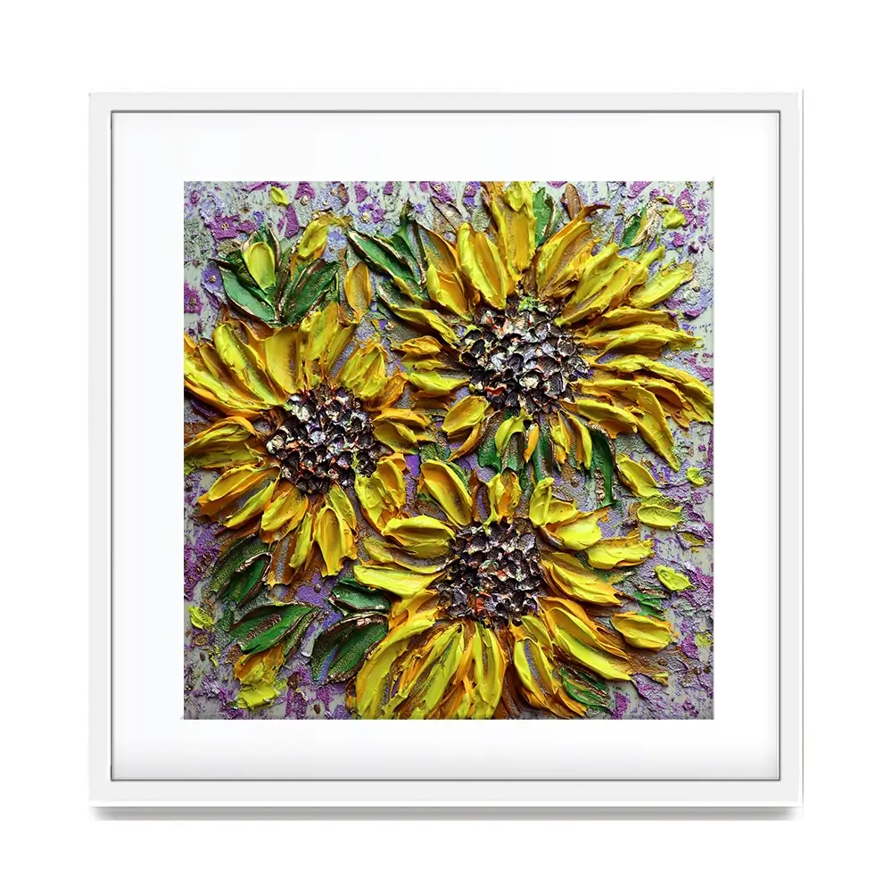 Sunflower Burst Square Framed Art Print Sunflower Burst Square Framed Art Print wall art product Nada Khatib