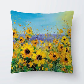 Sunflower Field Explosion Cushion Sunflower Field Explosion Cushion wall art product Art Print Shop