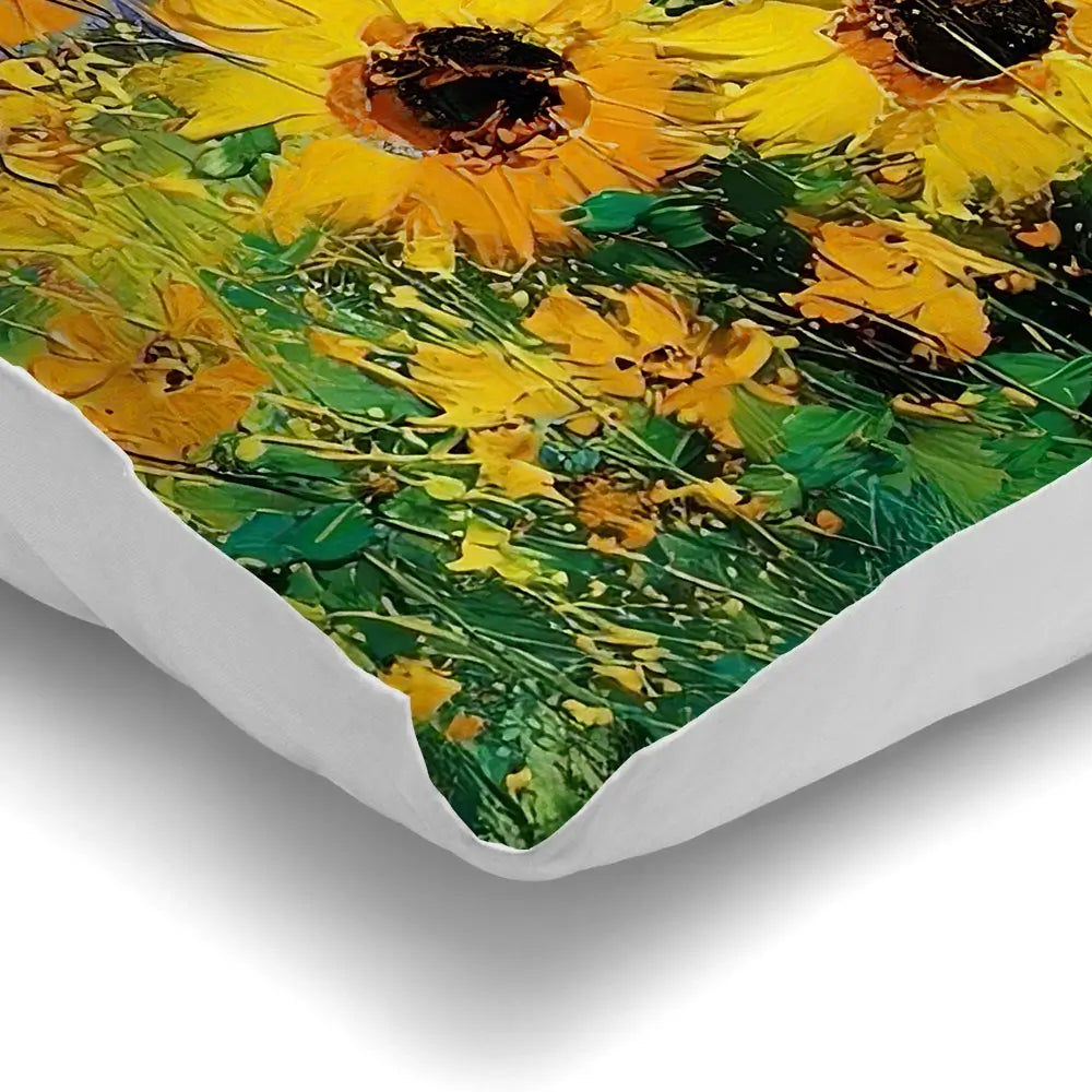 Sunflower Field Explosion Cushion Sunflower Field Explosion Cushion wall art product Art Print Shop