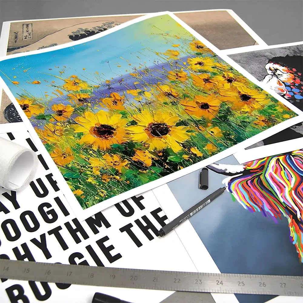 Sunflower Field Explosion Square Art Print Sunflower Field Explosion Square Art Print wall art product Art Print Shop