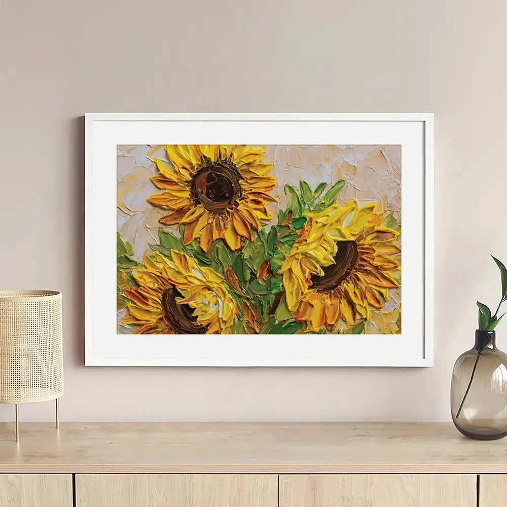 Sunflowers Warmth Framed Art Print Sunflowers Warmth Framed Art Print wall art product Olga Tkachyk