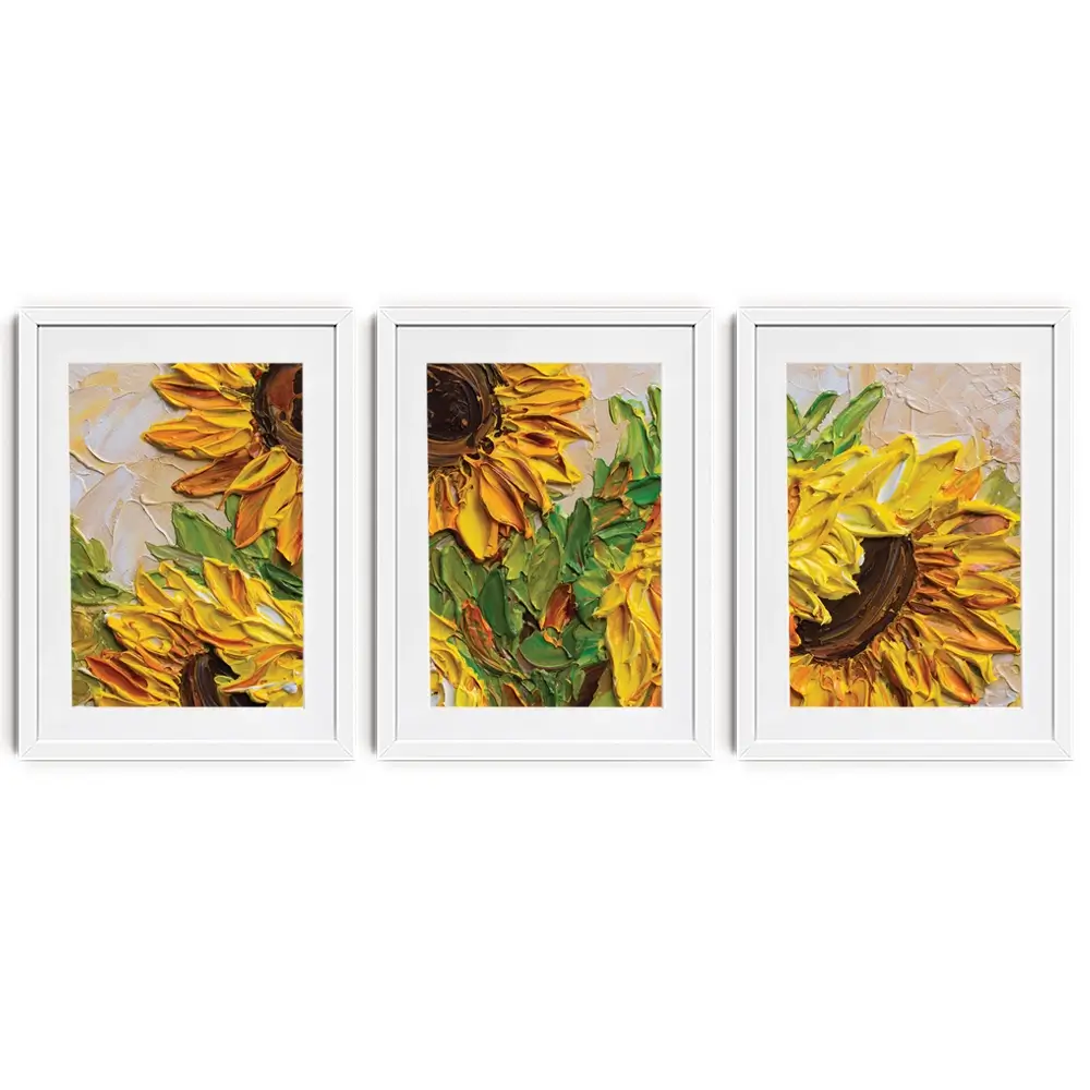 Sunflowers Warmth Framed Art Print Trio Sunflowers Warmth Framed Art Print Trio wall art product Olga Tkachyk