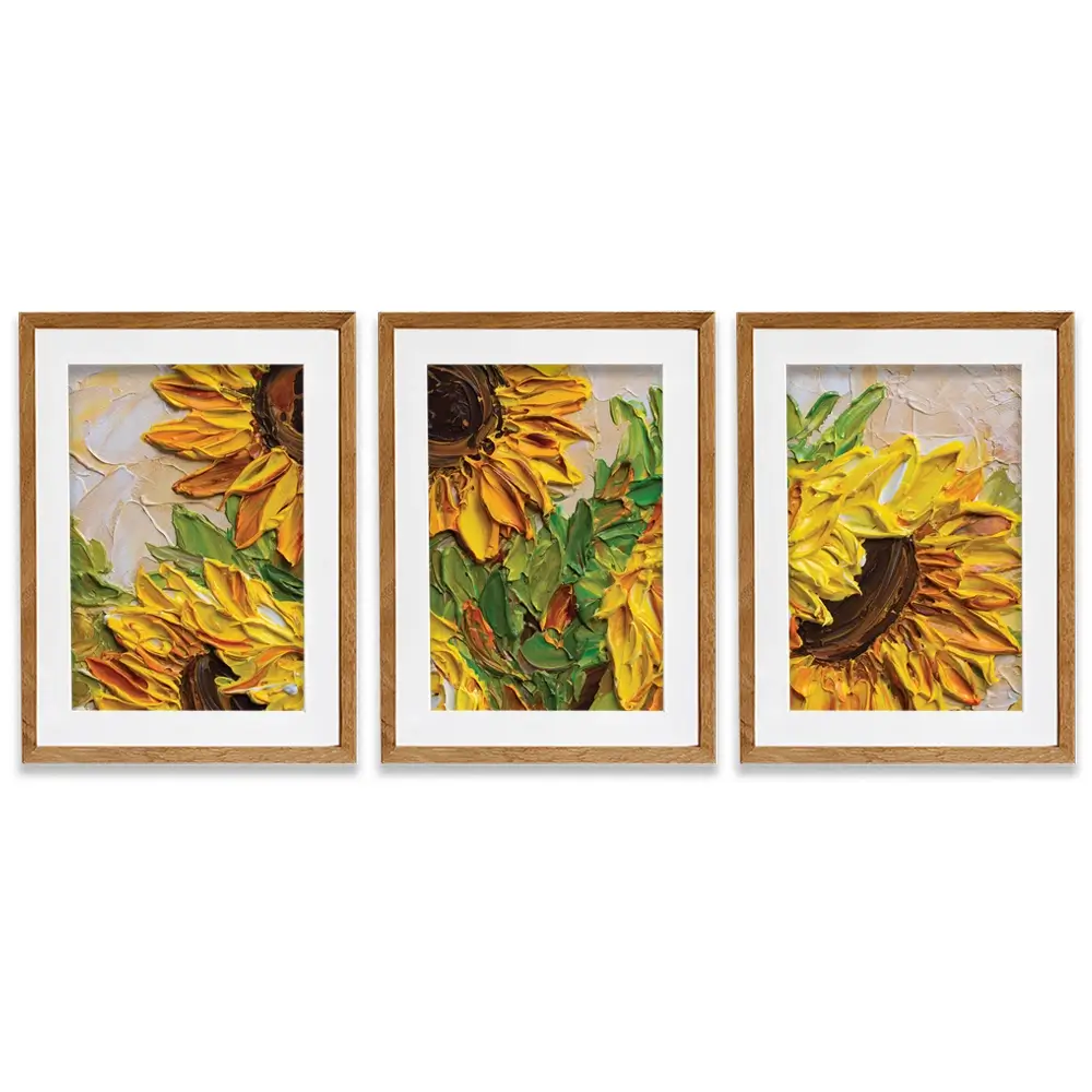 Sunflowers Warmth Framed Art Print Trio Sunflowers Warmth Framed Art Print Trio wall art product Olga Tkachyk