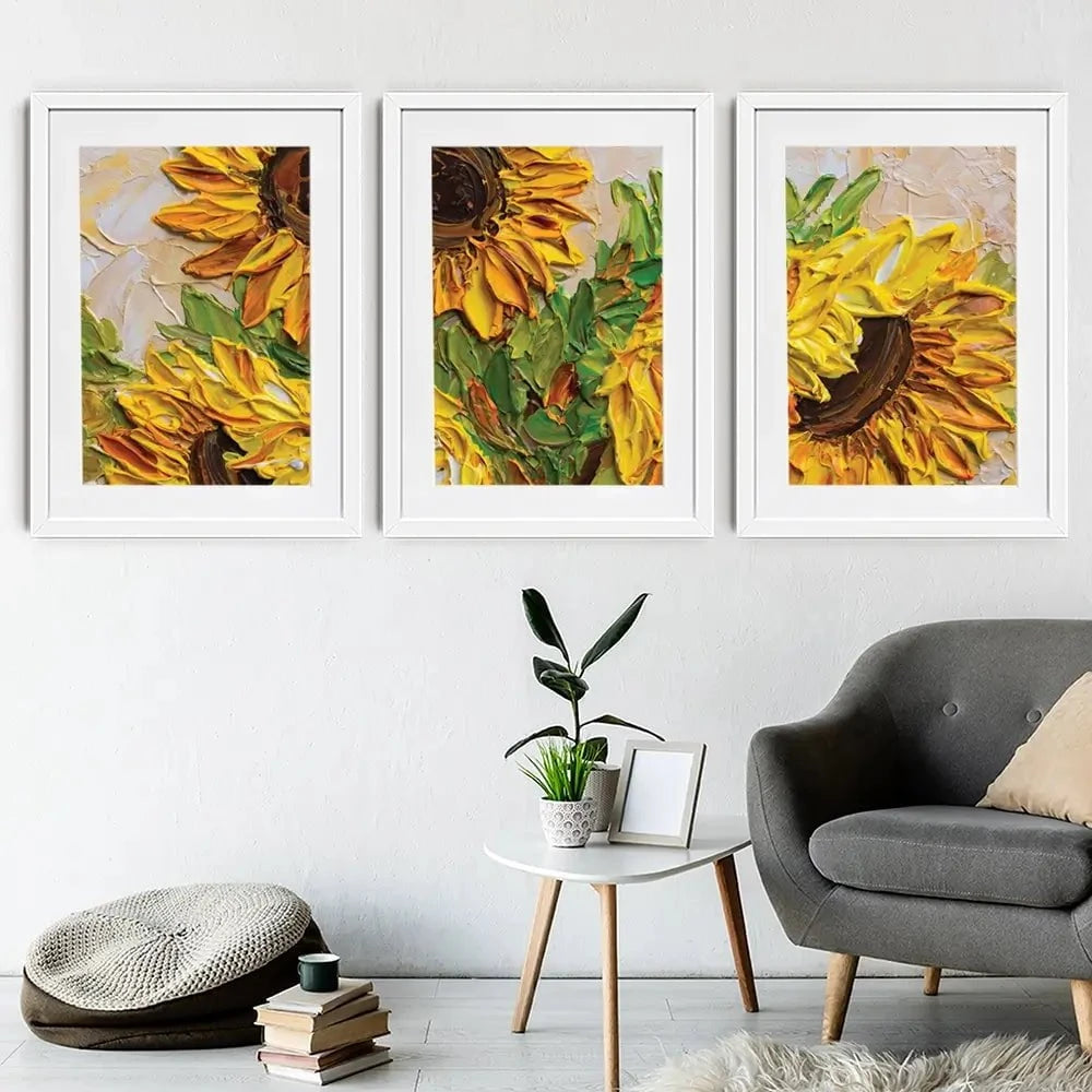 Sunflowers Warmth Framed Art Print Trio Sunflowers Warmth Framed Art Print Trio wall art product Olga Tkachyk
