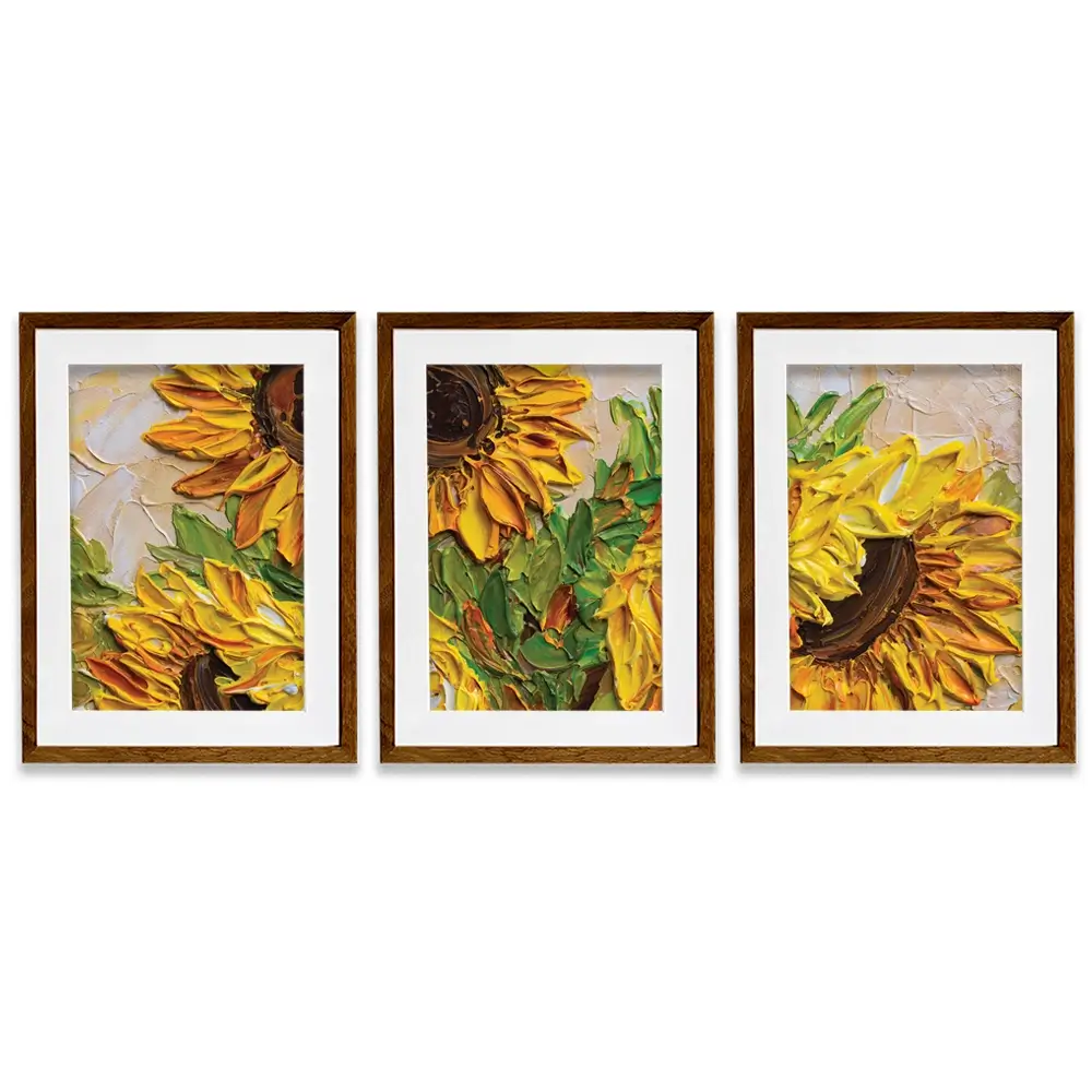 Sunflowers Warmth Framed Art Print Trio Sunflowers Warmth Framed Art Print Trio wall art product Olga Tkachyk