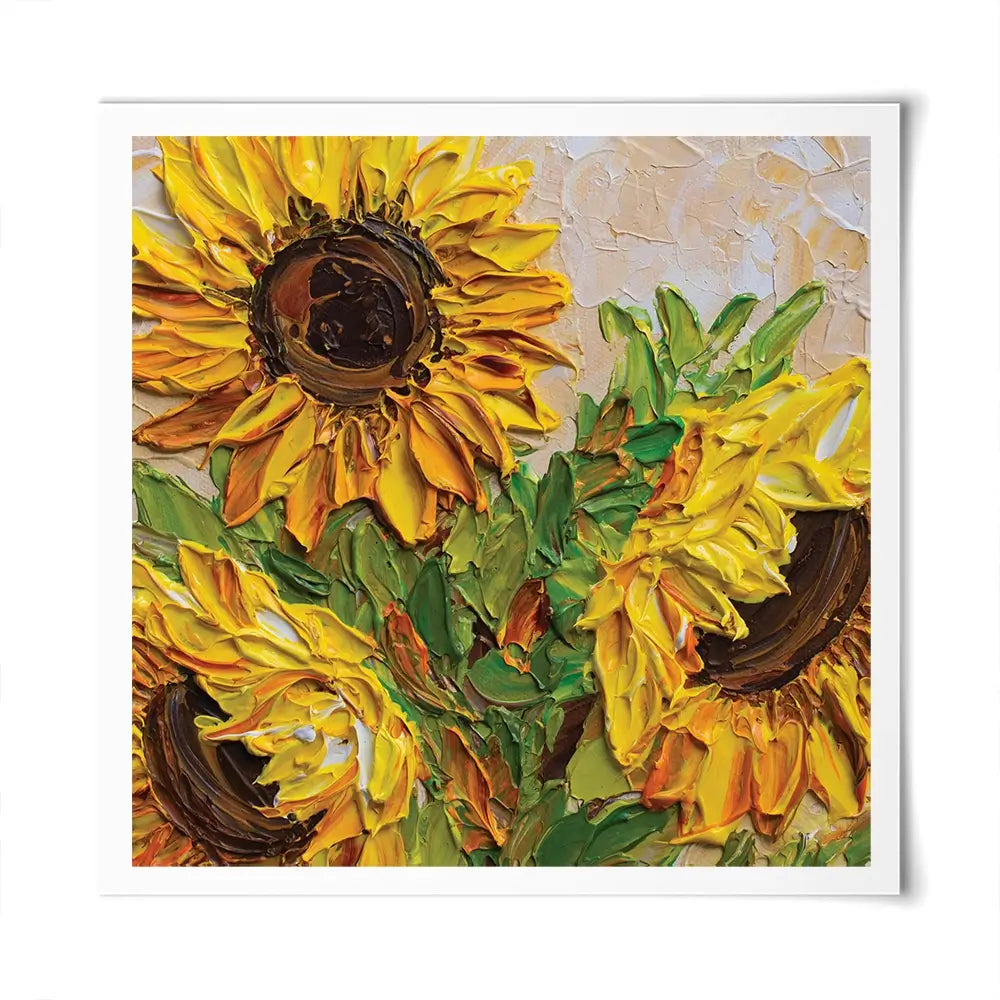Sunflowers Warmth Square Art Print Sunflowers Warmth Square Art Print wall art product Olga Tkachyk
