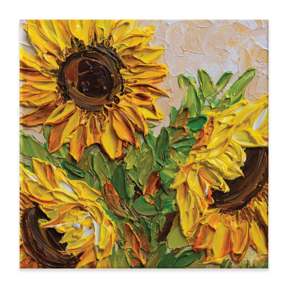 Sunflowers Warmth Square Canvas Print wall art product Olga Tkachyk