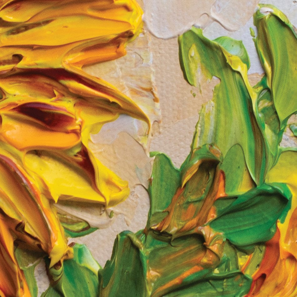 Sunflowers Warmth Square Canvas Print wall art product Olga Tkachyk