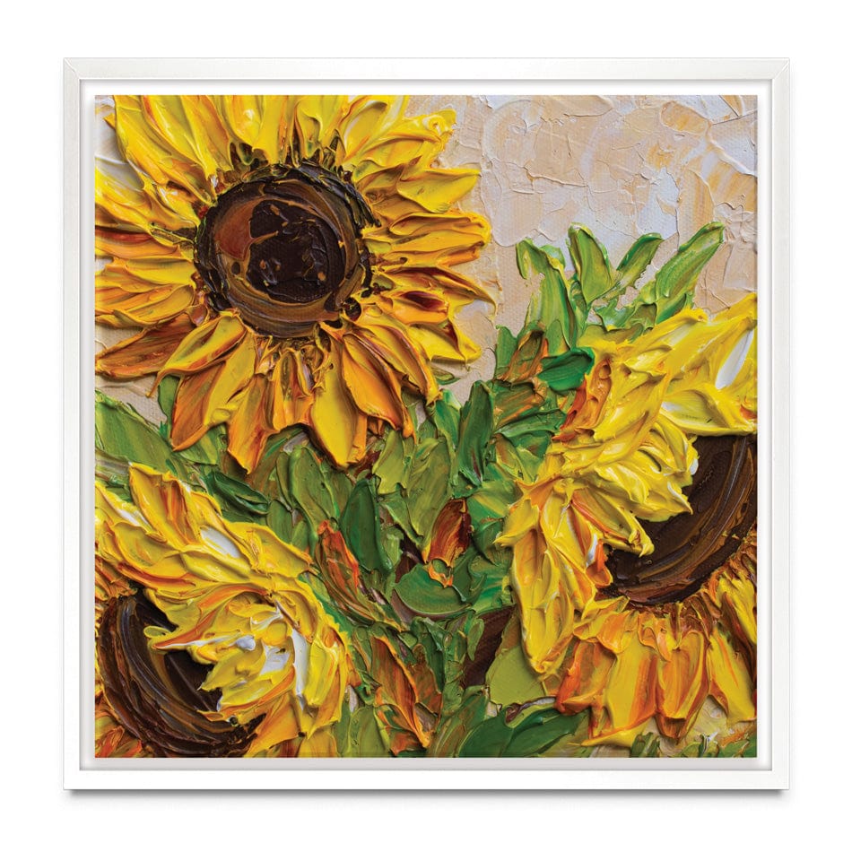 Sunflowers Warmth Square Canvas Print wall art product Olga Tkachyk