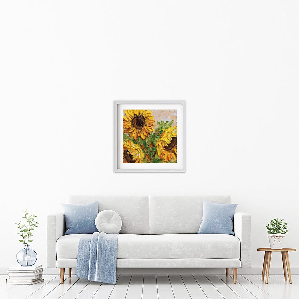 Sunflowers Warmth Square Framed Art Print wall art product Olga Tkachyk