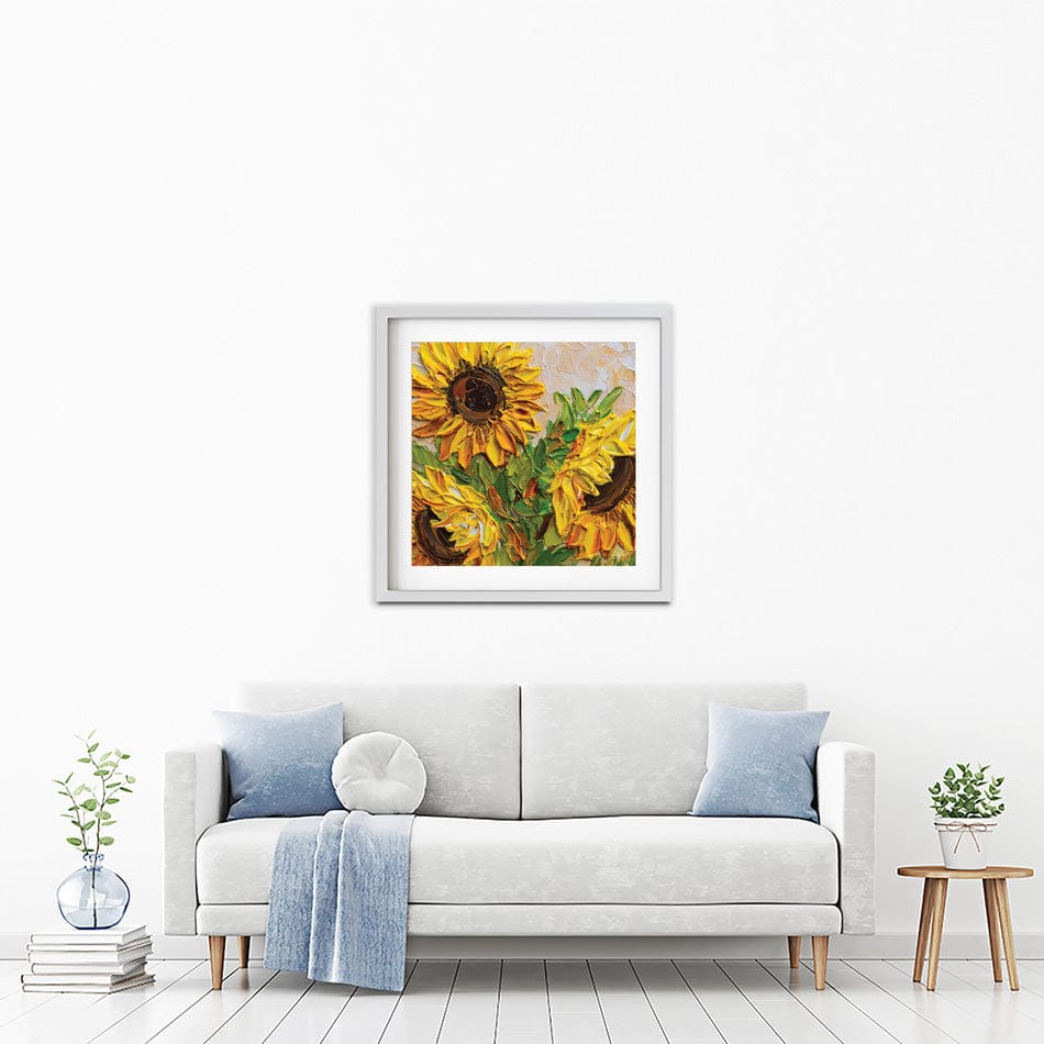 Sunflowers Warmth Square Framed Art Print wall art product Olga Tkachyk