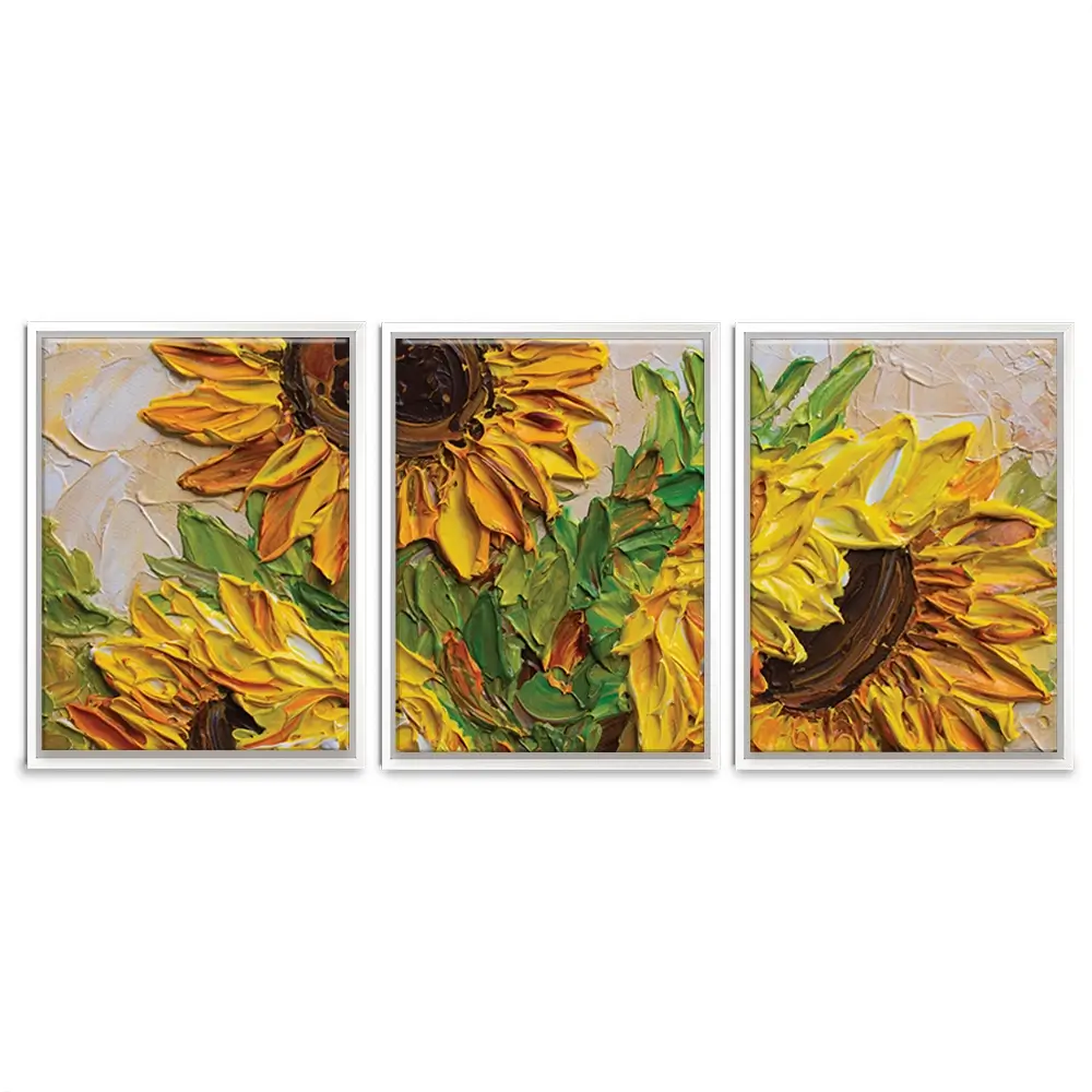 Sunflowers Warmth Trio Canvas Print Sunflowers Warmth Trio Canvas Print wall art product Olga Tkachyk