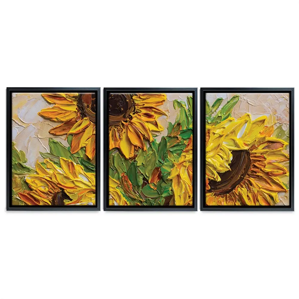 Sunflowers Warmth Trio Canvas Print Sunflowers Warmth Trio Canvas Print wall art product Olga Tkachyk