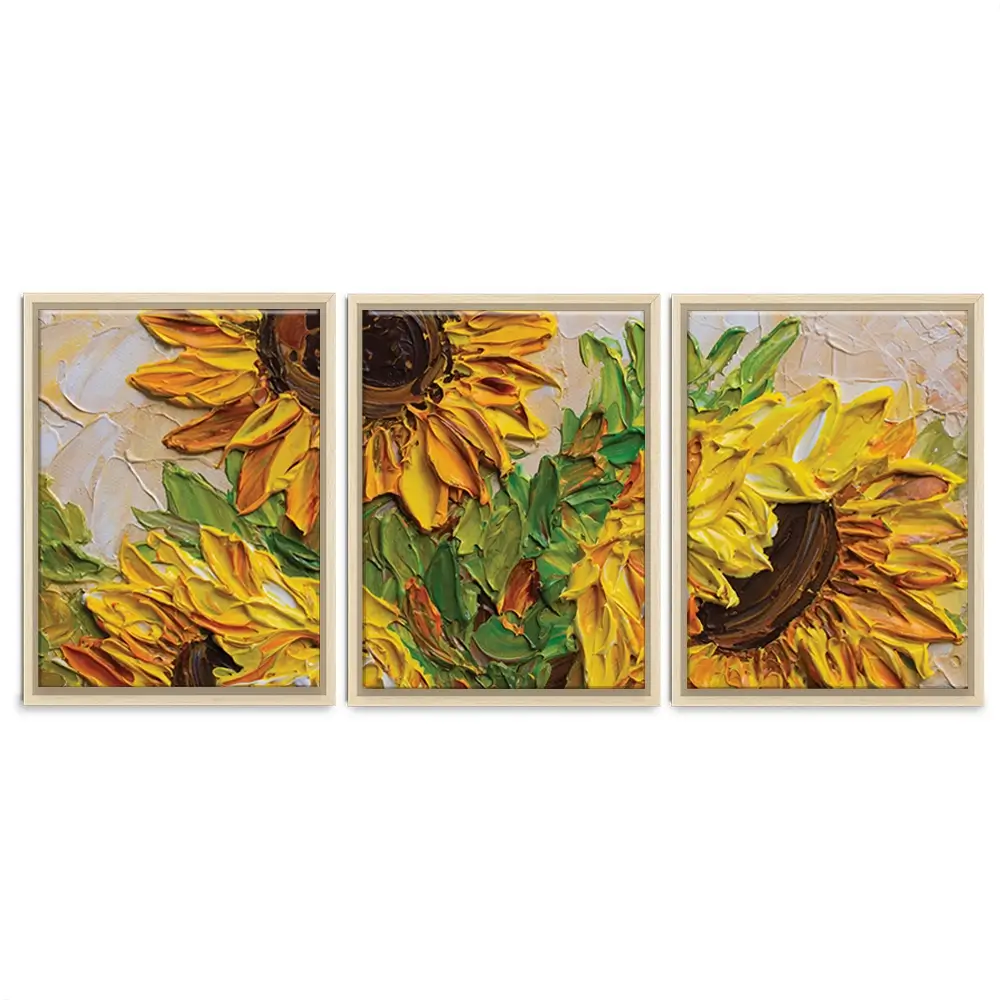 Sunflowers Warmth Trio Canvas Print Sunflowers Warmth Trio Canvas Print wall art product Olga Tkachyk