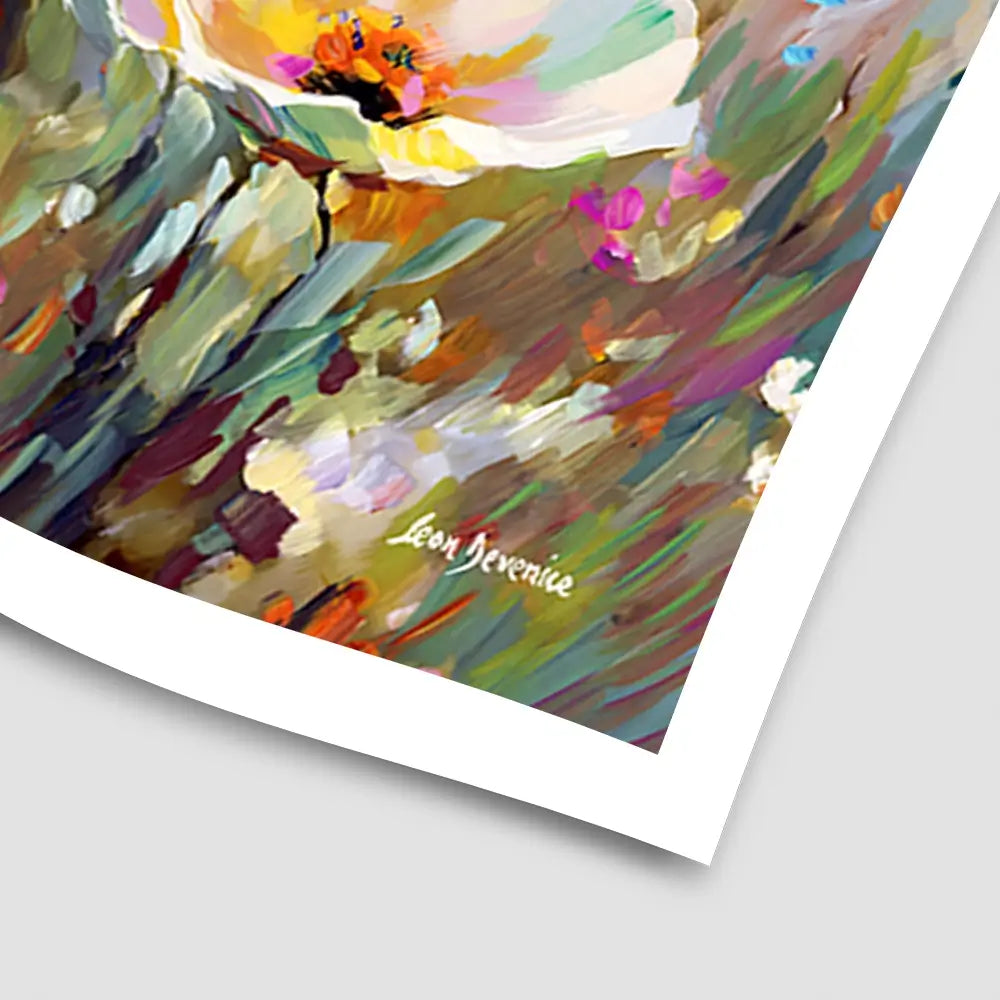 Sunlit Petals Embrace Art Print Sunlit Petals Embrace Art Print wall art product Leon Devenice