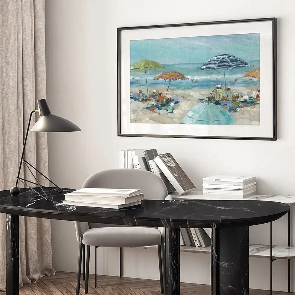 Sunny Beach Time Framed Art Print Sunny Beach Time Framed Art Print wall art product Carol Robinson