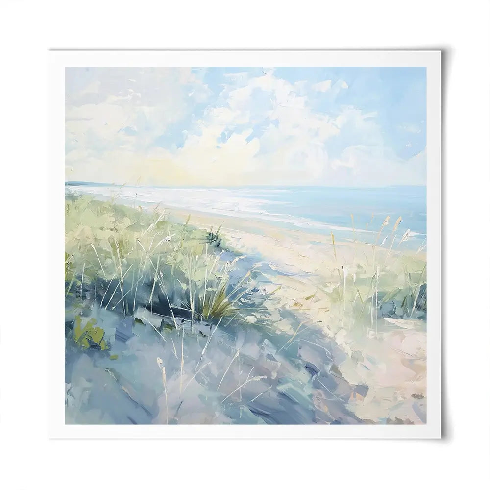 Sunny Day At The Coast Square Art Print Sunny Day At The Coast Square Art Print wall art product Gina Kelly - Independent