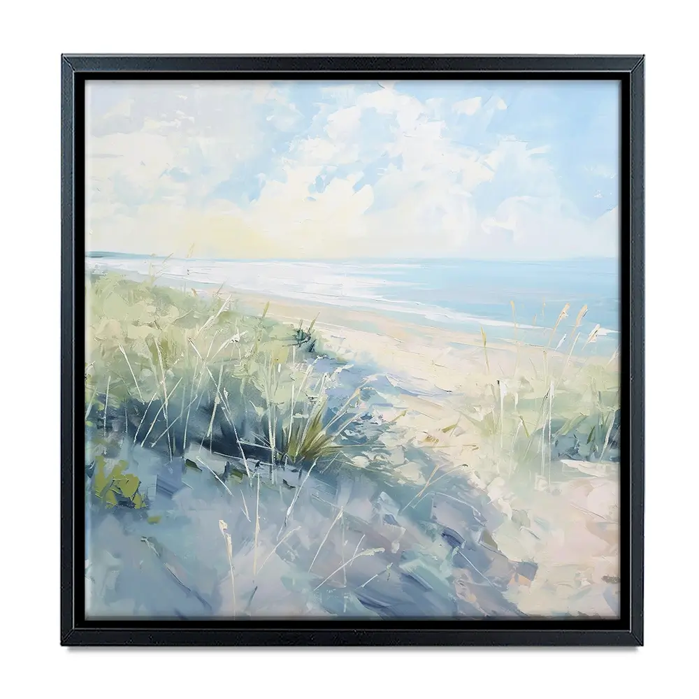 Sunny Day At The Coast Square Canvas Print Sunny Day At The Coast Square Canvas Print wall art product Gina Kelly - Independent