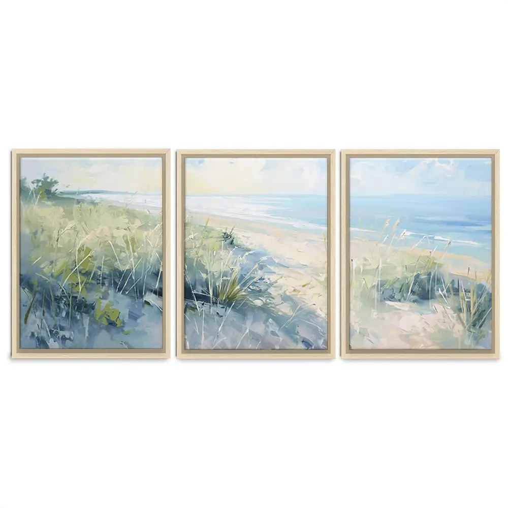 Sunny Day At The Coast Trio Canvas Print Sunny Day At The Coast Trio Canvas Print wall art product Gina Kelly - Independent