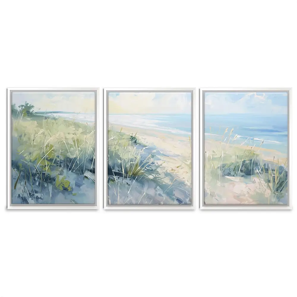 Sunny Day At The Coast Trio Canvas Print Sunny Day At The Coast Trio Canvas Print wall art product Gina Kelly - Independent