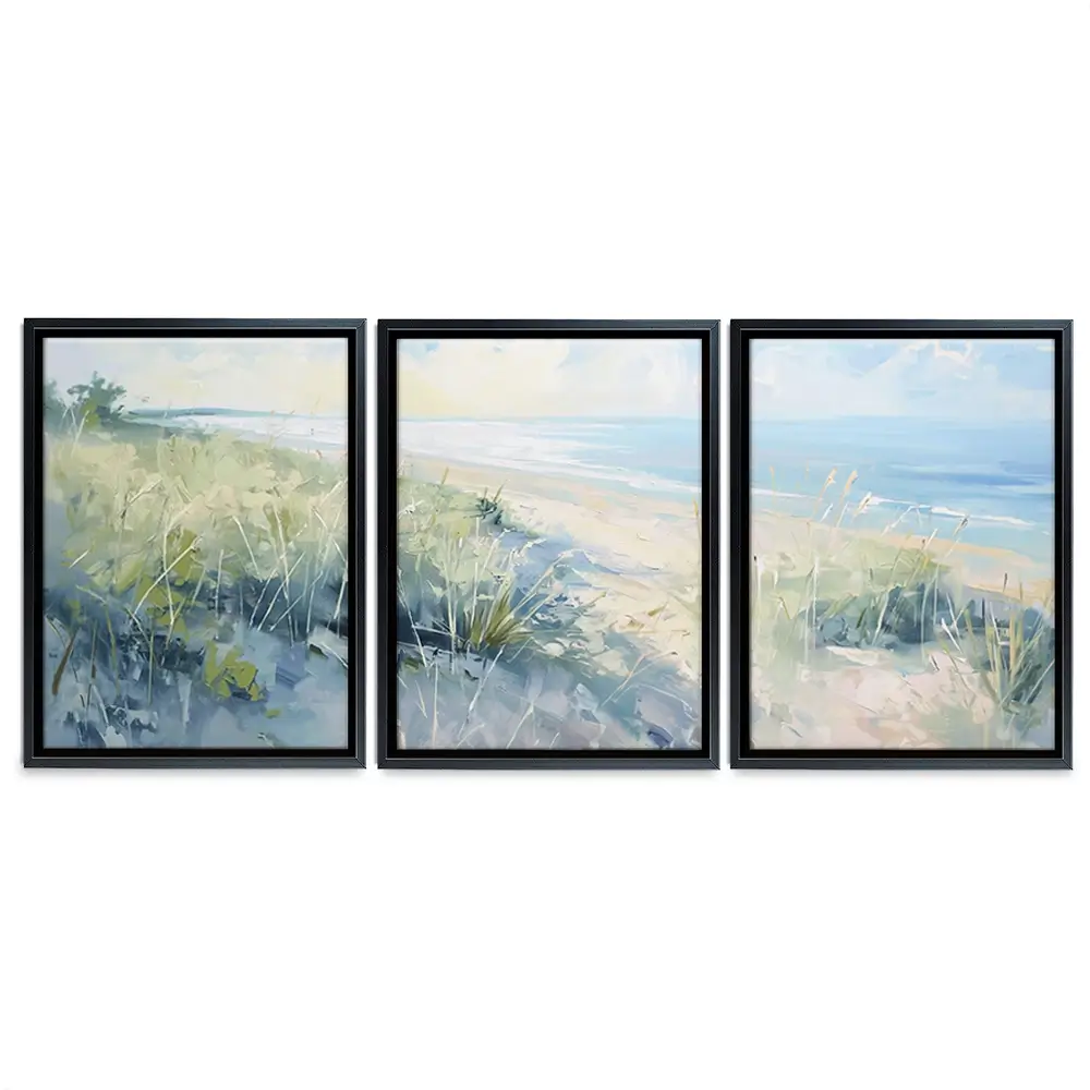 Sunny Day At The Coast Trio Canvas Print Sunny Day At The Coast Trio Canvas Print wall art product Gina Kelly - Independent