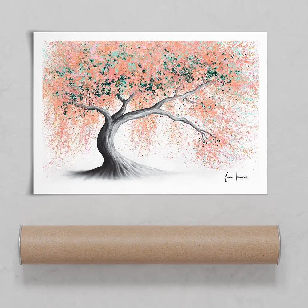 Sunny Peach Tree Art Print Sunny Peach Tree Art Print wall art product Ashvin Harrison