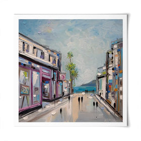 Sunny Shopping Day Square Art Print Sunny Shopping Day Square Art Print wall art product Ekaterina Ermilkina