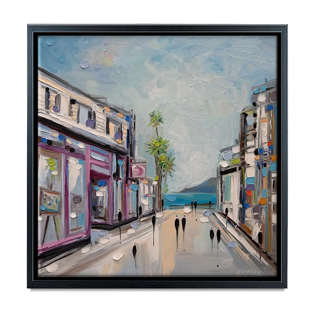 Sunny Shopping Day Square Canvas Print Sunny Shopping Day Square Canvas Print wall art product Ekaterina Ermilkina