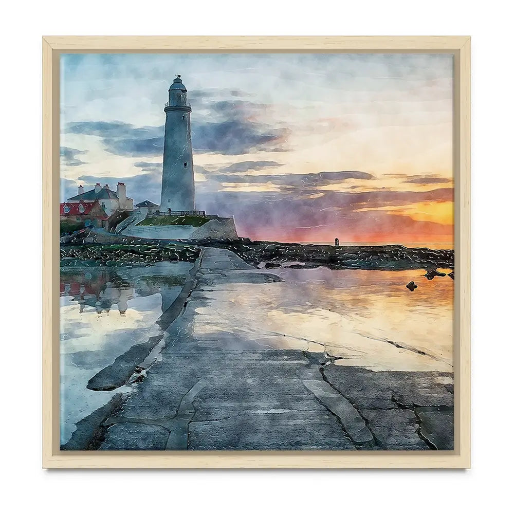 Sunrise Over A Lighthouse Oversized Canvas Print Sunrise Over A Lighthouse Oversized Canvas Print wall art product Art Print Shop