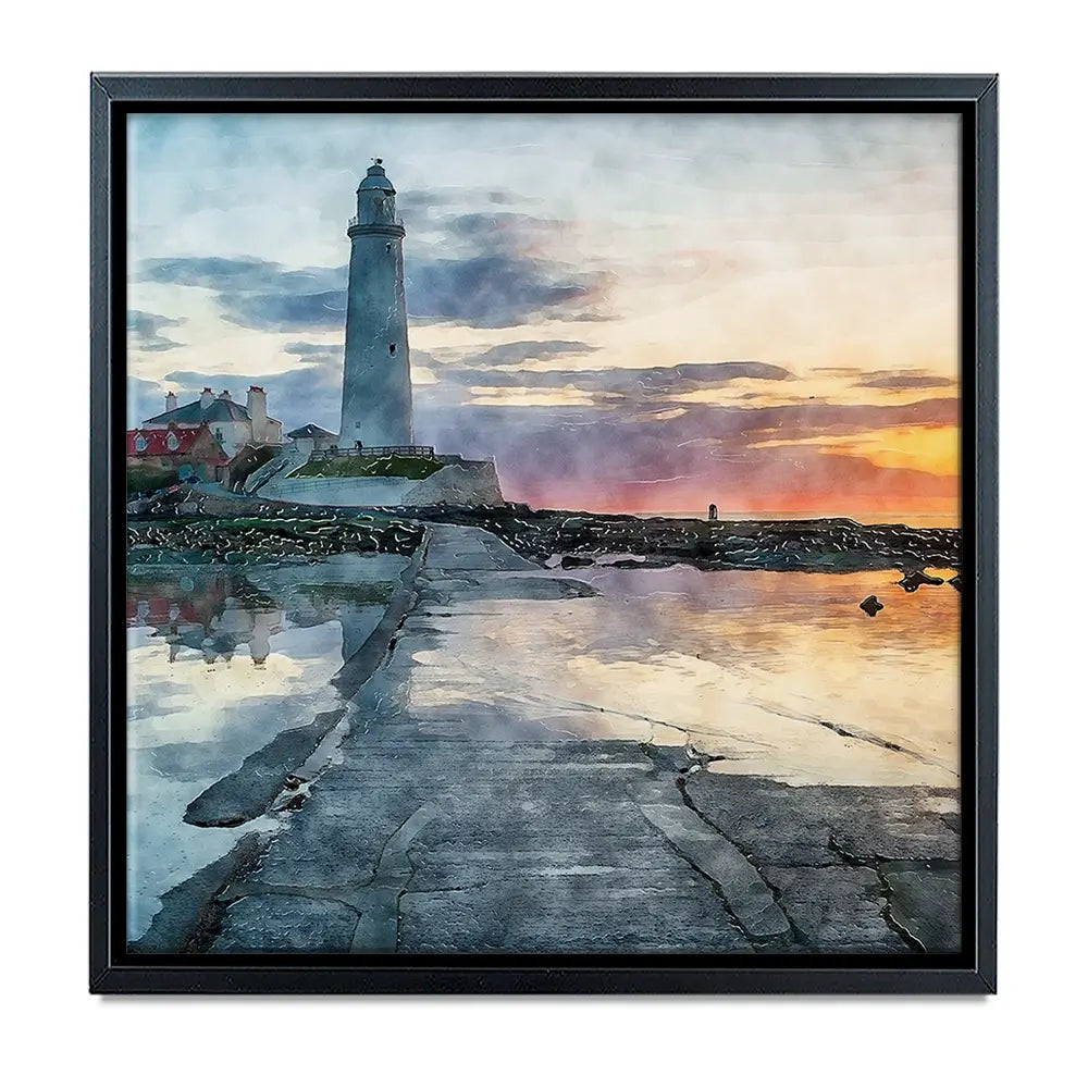 Sunrise Over A Lighthouse Oversized Canvas Print Sunrise Over A Lighthouse Oversized Canvas Print wall art product Art Print Shop