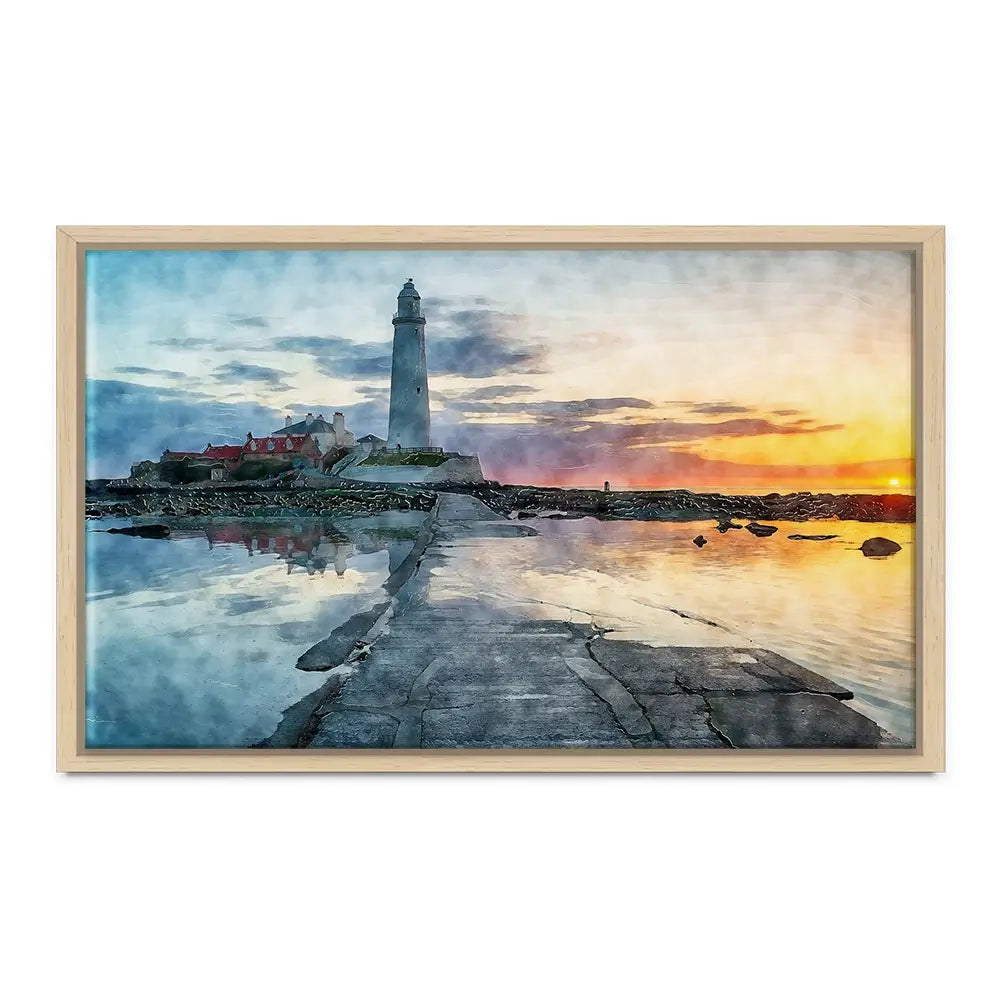 Sunrise Over A Lighthouse Oversized Canvas Print Sunrise Over A Lighthouse Oversized Canvas Print wall art product Art Print Shop