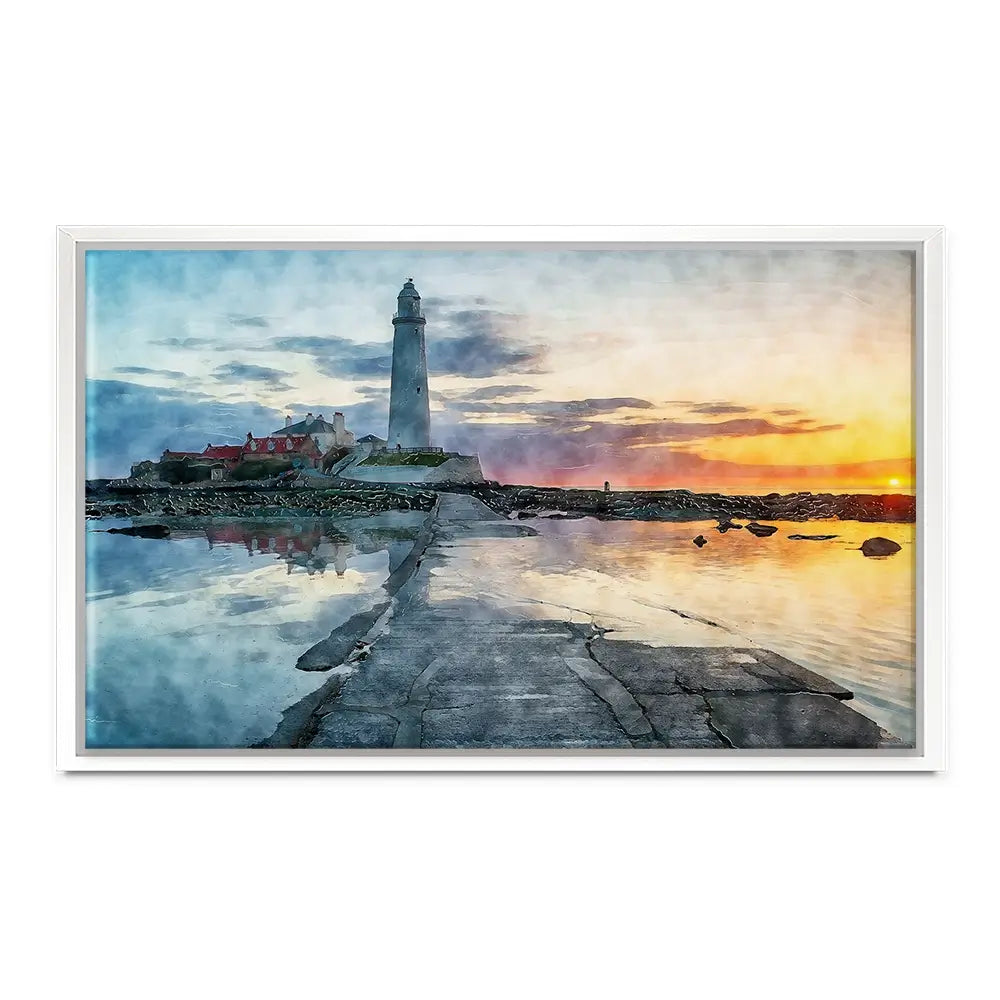 Sunrise Over A Lighthouse Oversized Canvas Print Sunrise Over A Lighthouse Oversized Canvas Print wall art product Art Print Shop