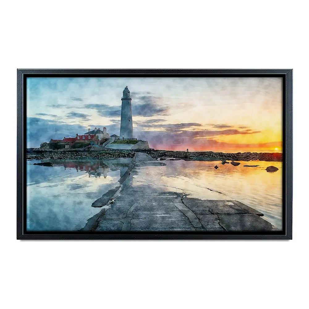 Sunrise Over A Lighthouse Oversized Canvas Print Sunrise Over A Lighthouse Oversized Canvas Print wall art product Art Print Shop