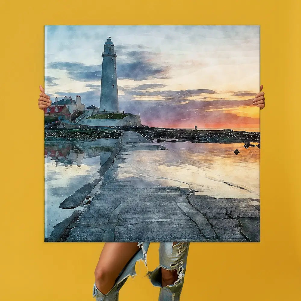 Sunrise Over A Lighthouse Oversized Canvas Print Sunrise Over A Lighthouse Oversized Canvas Print wall art product Art Print Shop