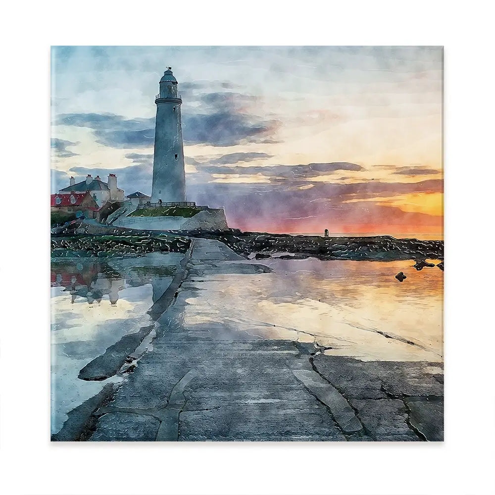 Sunrise Over A Lighthouse Oversized Canvas Print Sunrise Over A Lighthouse Oversized Canvas Print wall art product Art Print Shop