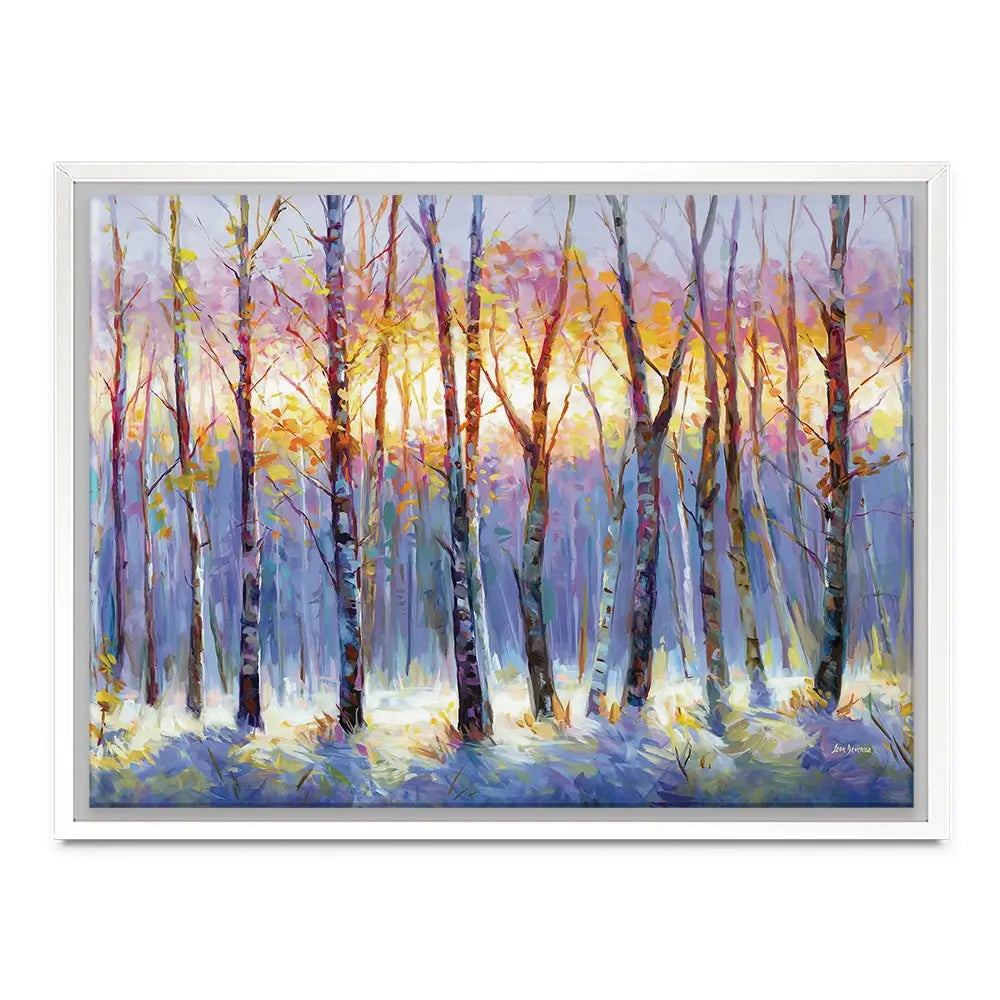 Sunrise Over The Birch Tree Forest Canvas Print Sunrise Over The Birch Tree Forest Canvas Print wall art product Leon Devenice
