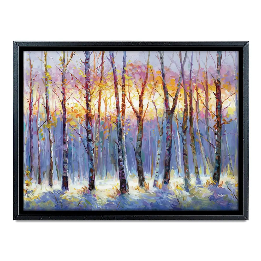 Sunrise Over The Birch Tree Forest Canvas Print Sunrise Over The Birch Tree Forest Canvas Print wall art product Leon Devenice