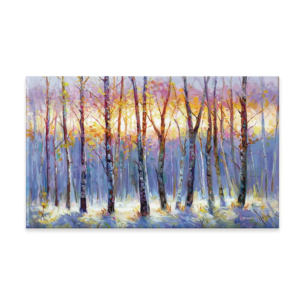 Sunrise Over The Birch Tree Forest Canvas Print Sunrise Over The Birch Tree Forest Canvas Print wall art product Leon Devenice