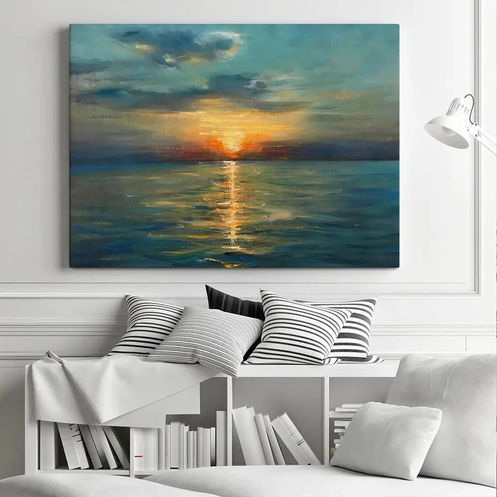 Sunrise Over The Sea Canvas Print Sunrise Over The Sea Canvas Print wall art product OlgaOsa / Shutterstock