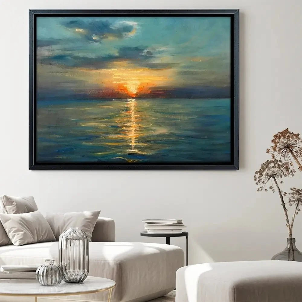 Sunrise Over The Sea Canvas Print Sunrise Over The Sea Canvas Print wall art product OlgaOsa / Shutterstock
